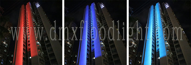 dmx rgb flood light for tall building lighting